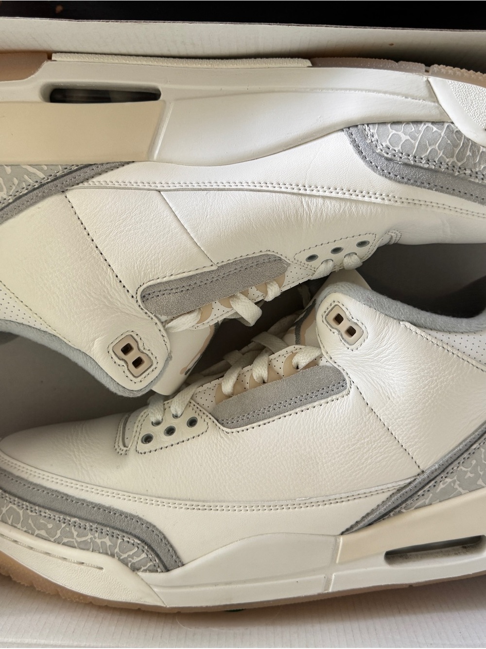 Jordan 3 White and Grey Retro Basketball Sneakers Retro Craft (Brand New) - Picture 5 of 7